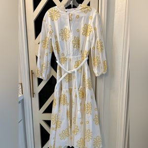 Alexis from Target white yellow embroidered dress